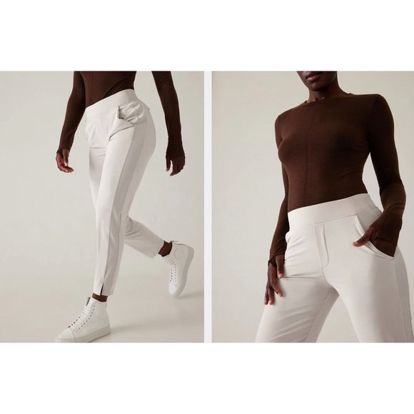 Athleisure Workout Casual Athleta Abalone Grey Brooklyn Ankle Pant, Women's 4 - Picture 9 of 9